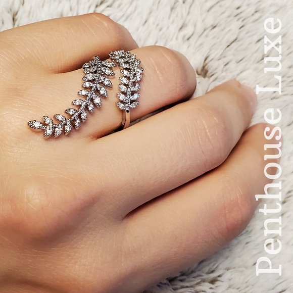 FINAL RESTOCK!! Micro Paved Diamond Sparkle Fern Ring - Picture 4 of 5